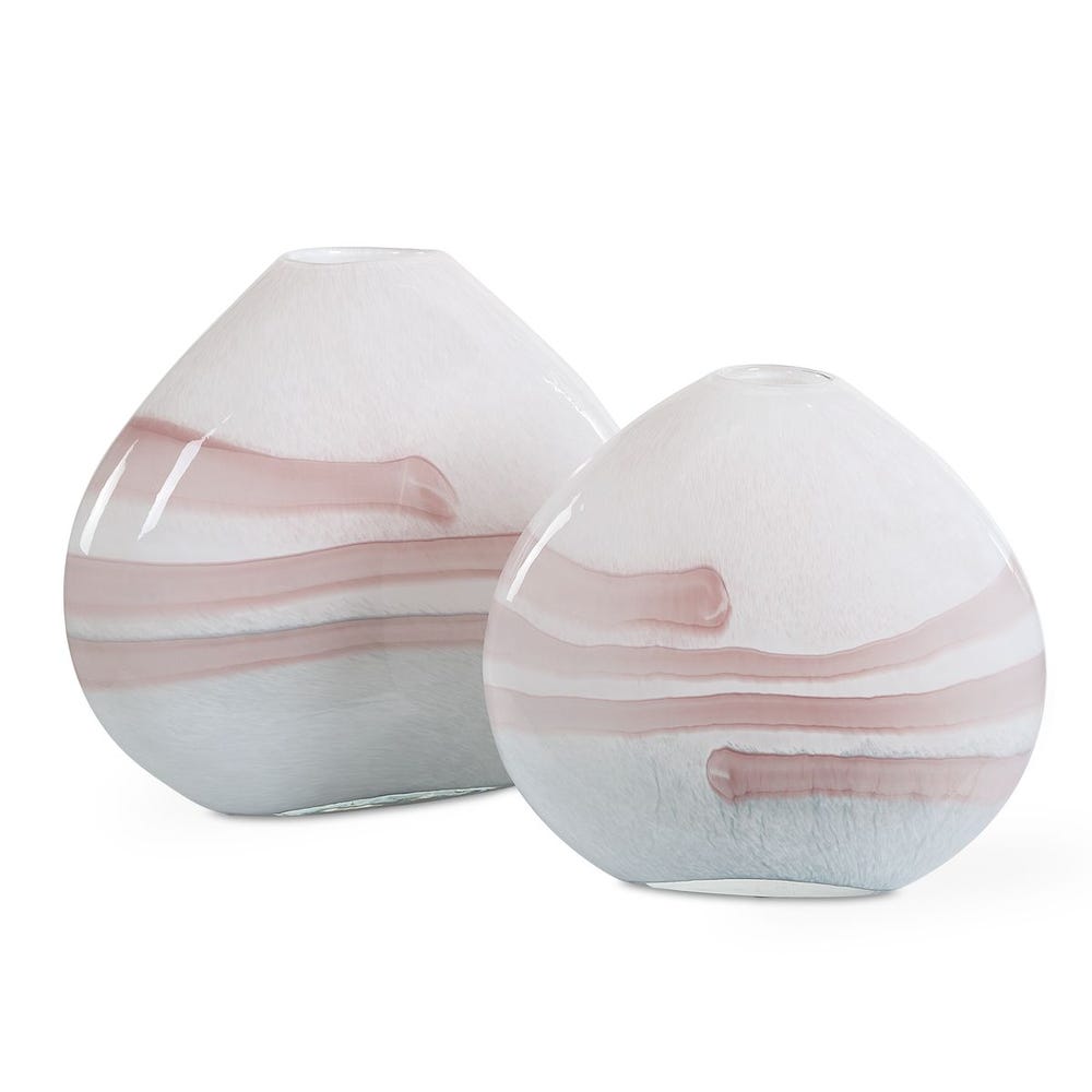 Uttermost Blush Swirl Glass Vases - Set of 2
