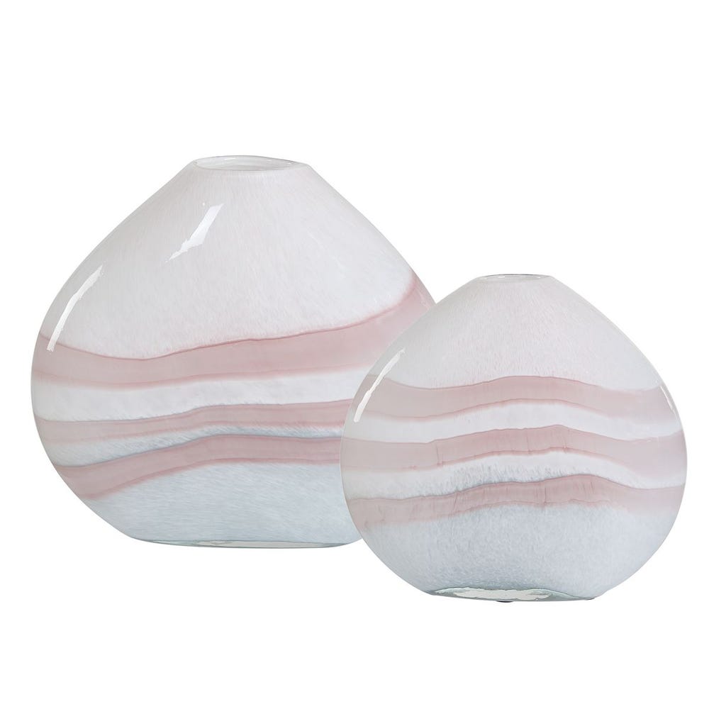 Uttermost Blush Swirl Glass Vases - Set of 2
