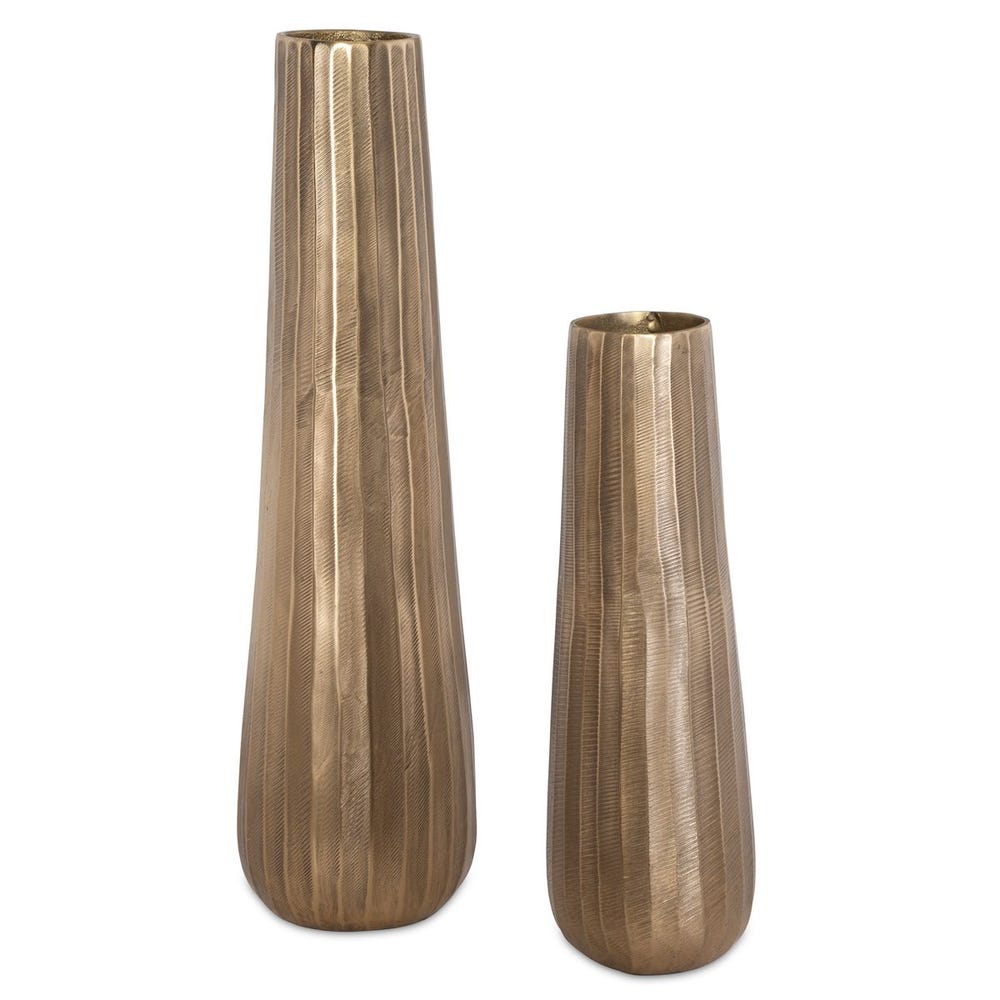 Uttermost Vertiforge Antique Gold Vases - Set of 2