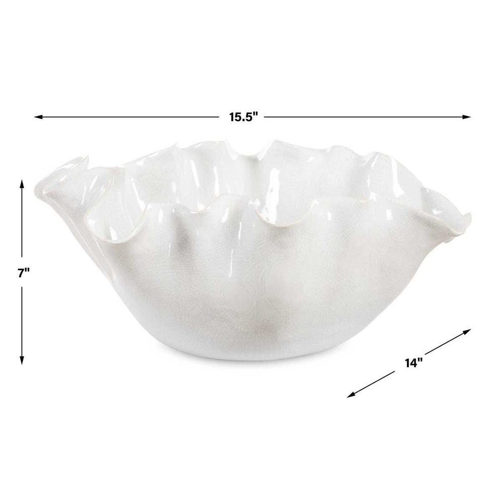 Uttermost Ruffle White Bloom Bowl