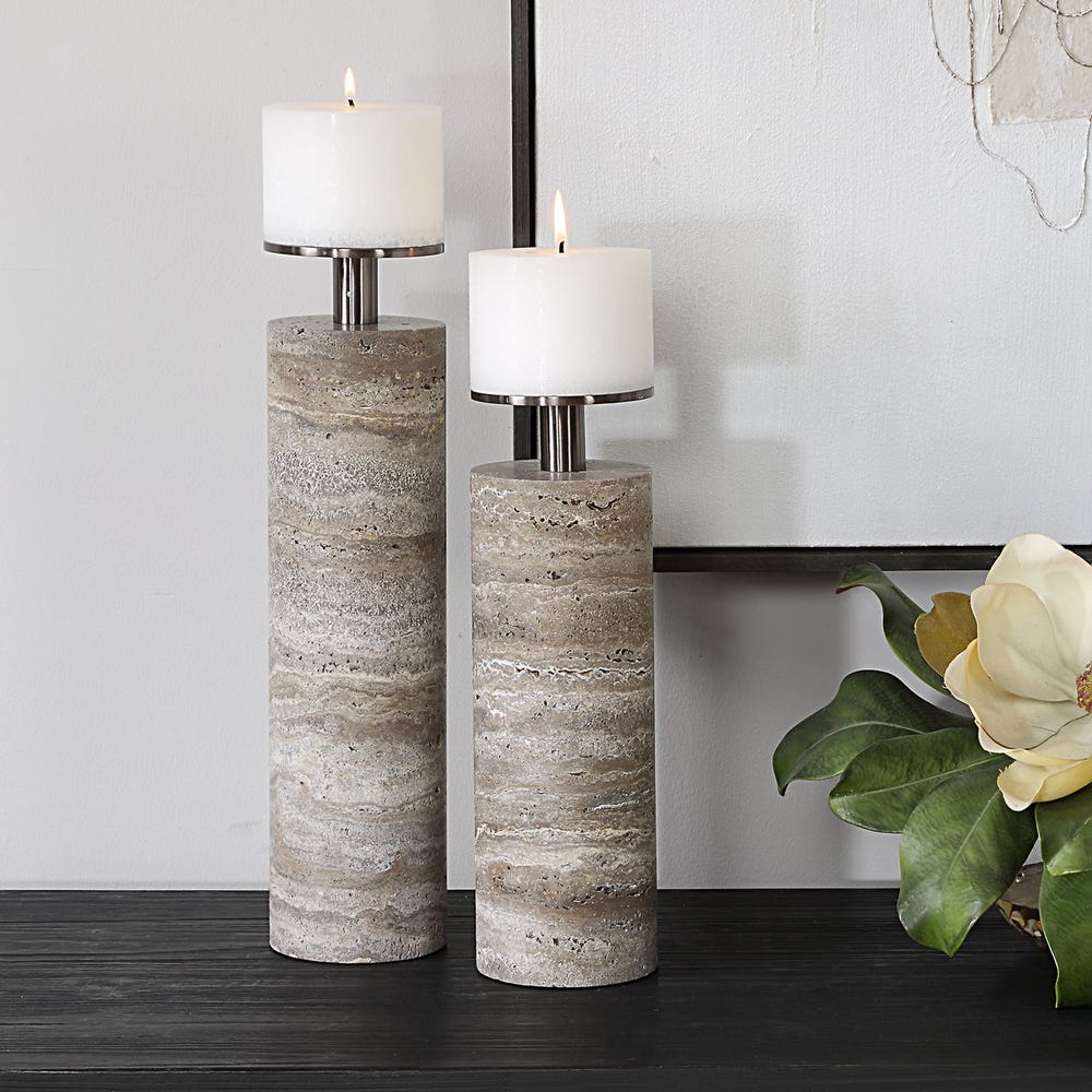 Uttermost Shadowstone Candleholders - Set of 2