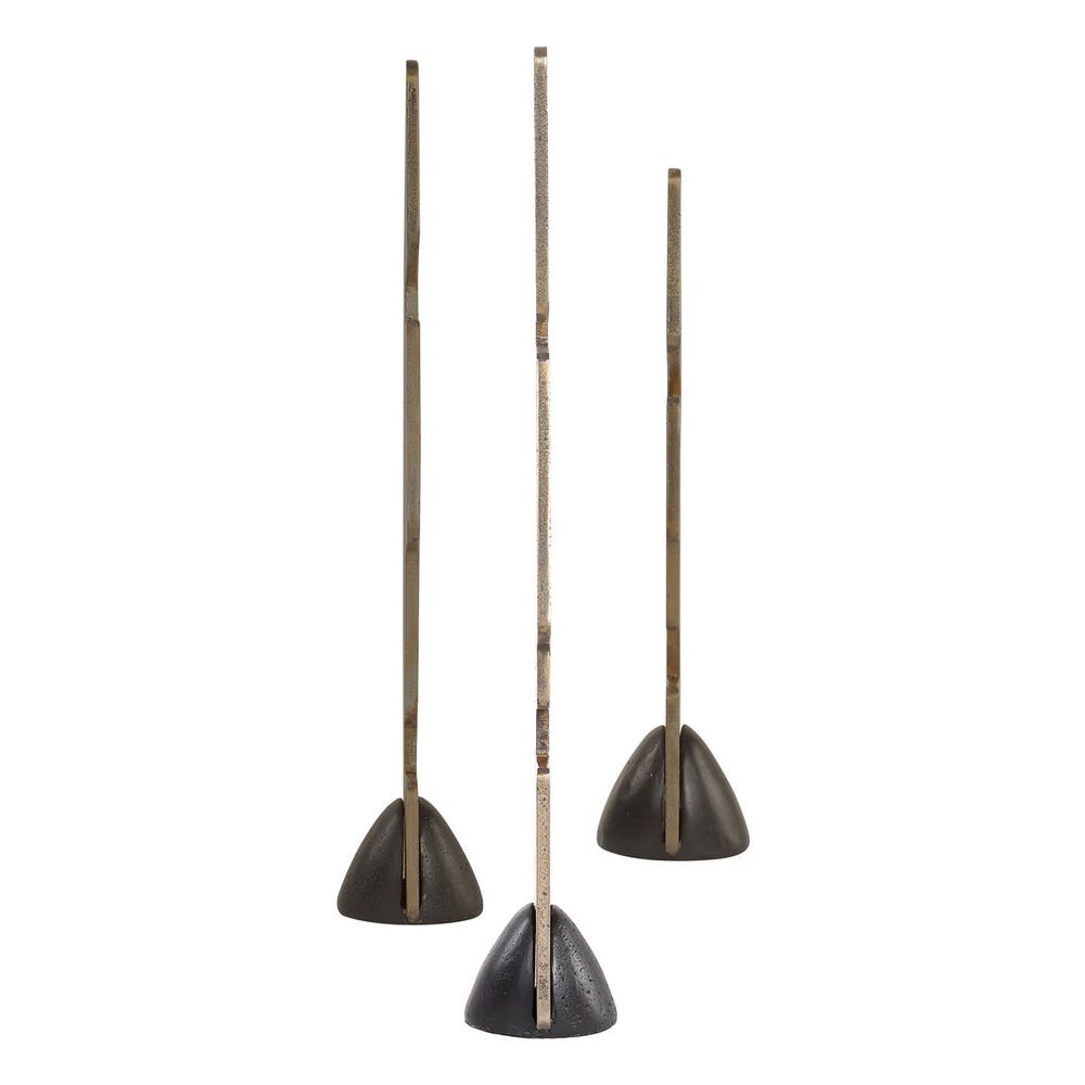 Uttermost Geometric Echoes Bronze Sculptures - Set of 3