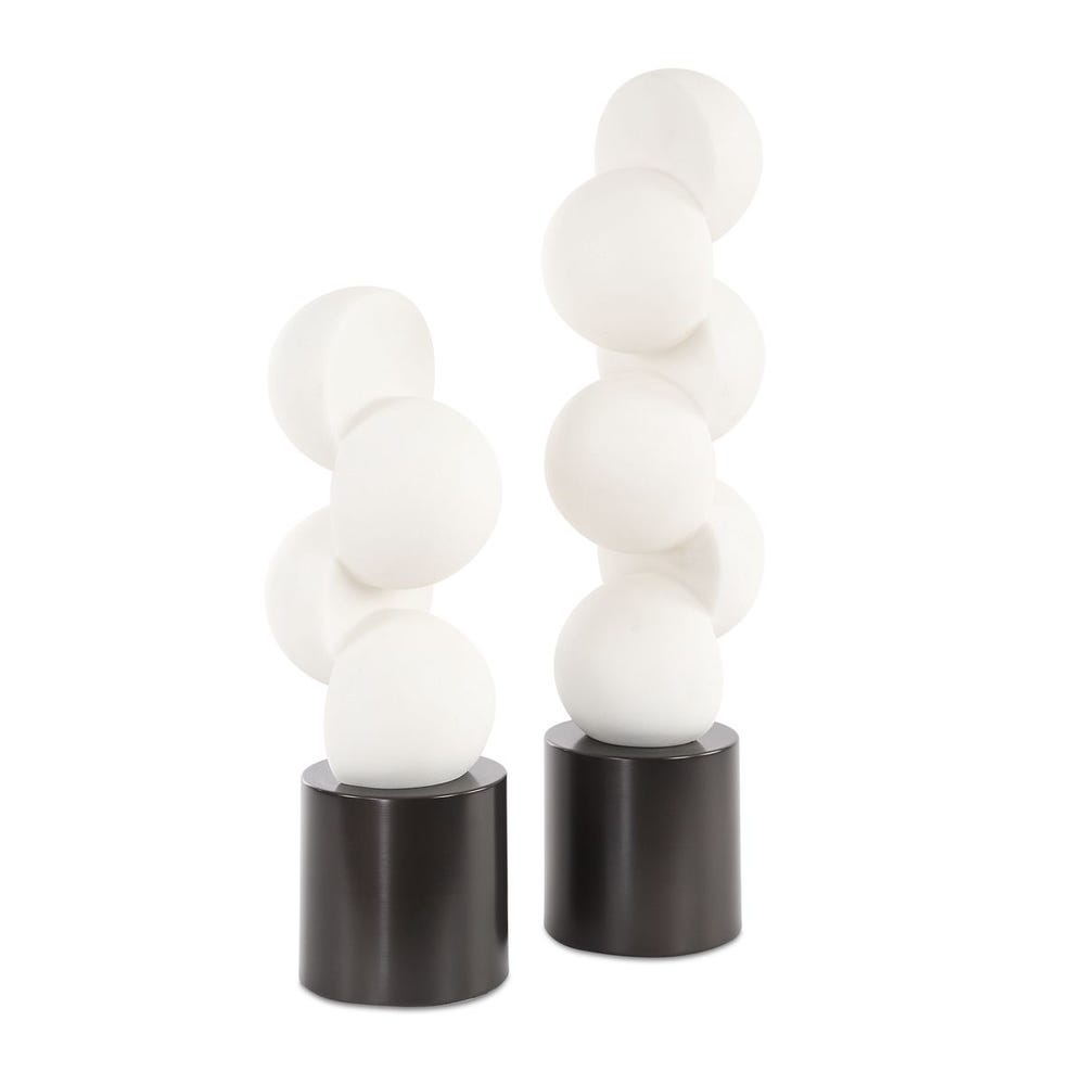 Uttermost Symmetry White Sculptures - Set of 2