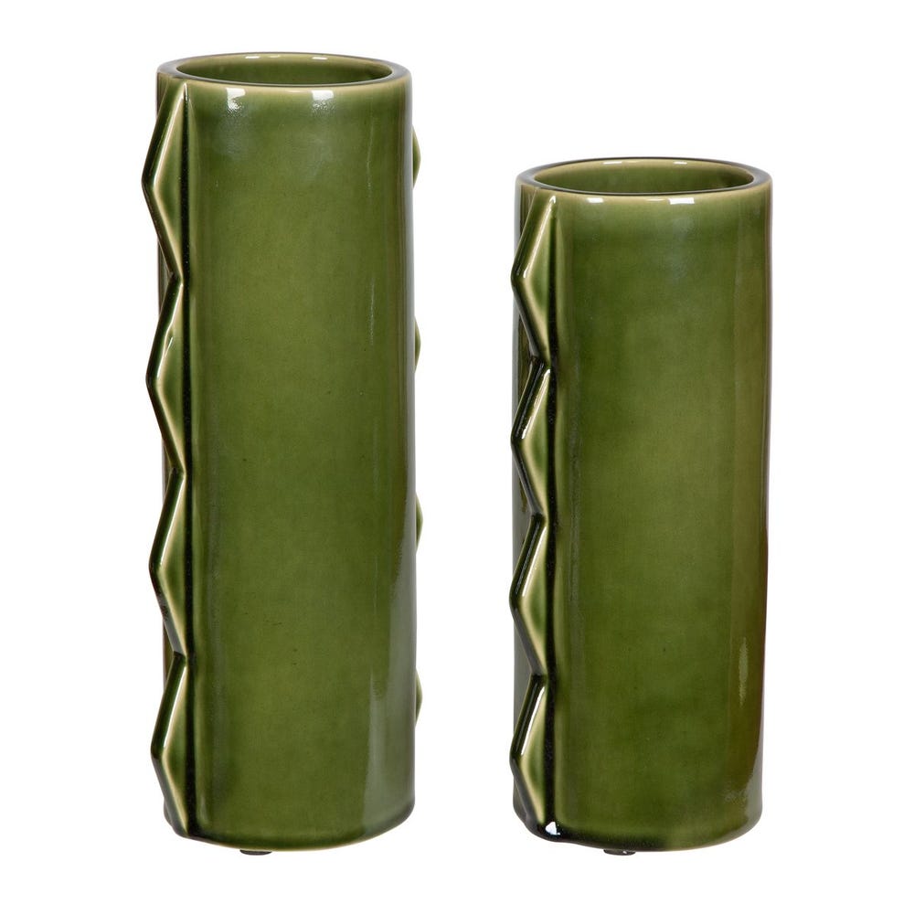 Uttermost Meander Green Vases - Set of 2