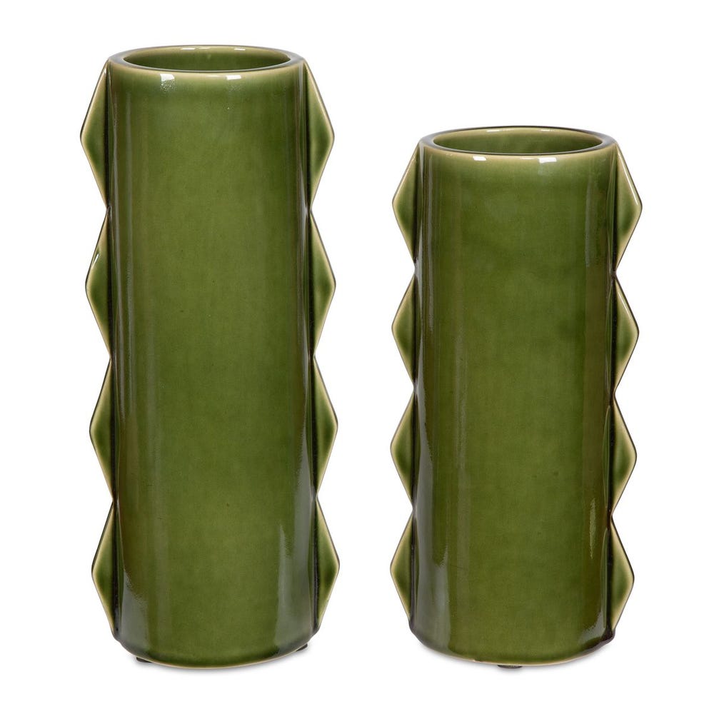 Uttermost Meander Green Vases - Set of 2