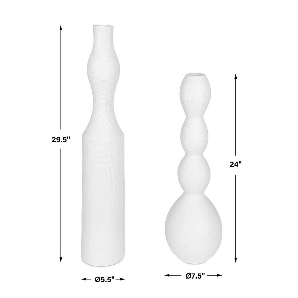 Uttermost Forma White Ceramic Vases Large - Set of 2