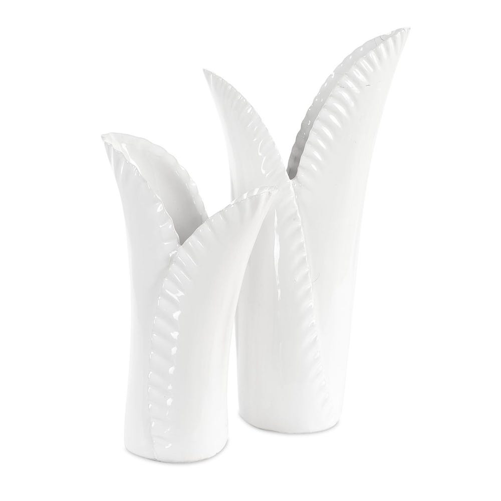 Uttermost Leafscape White Vases - Set of 2