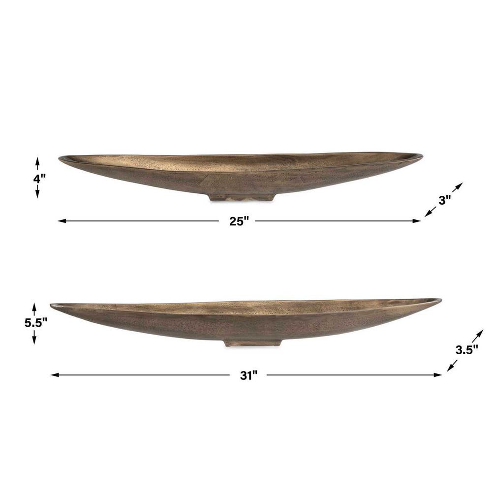Uttermost River Run Antique Brass Bowls - Set of 2