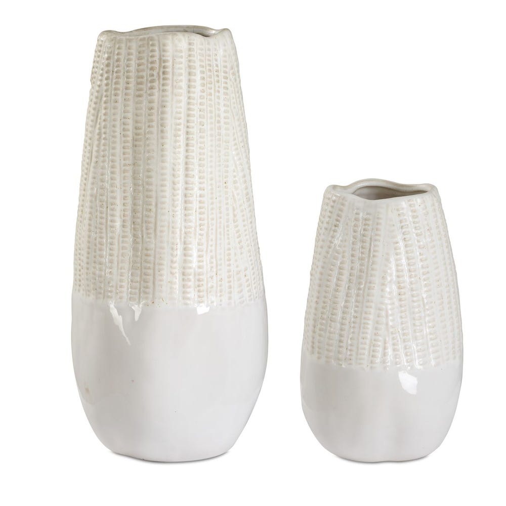 Uttermost Echo Ridge White Vases - Set of 2