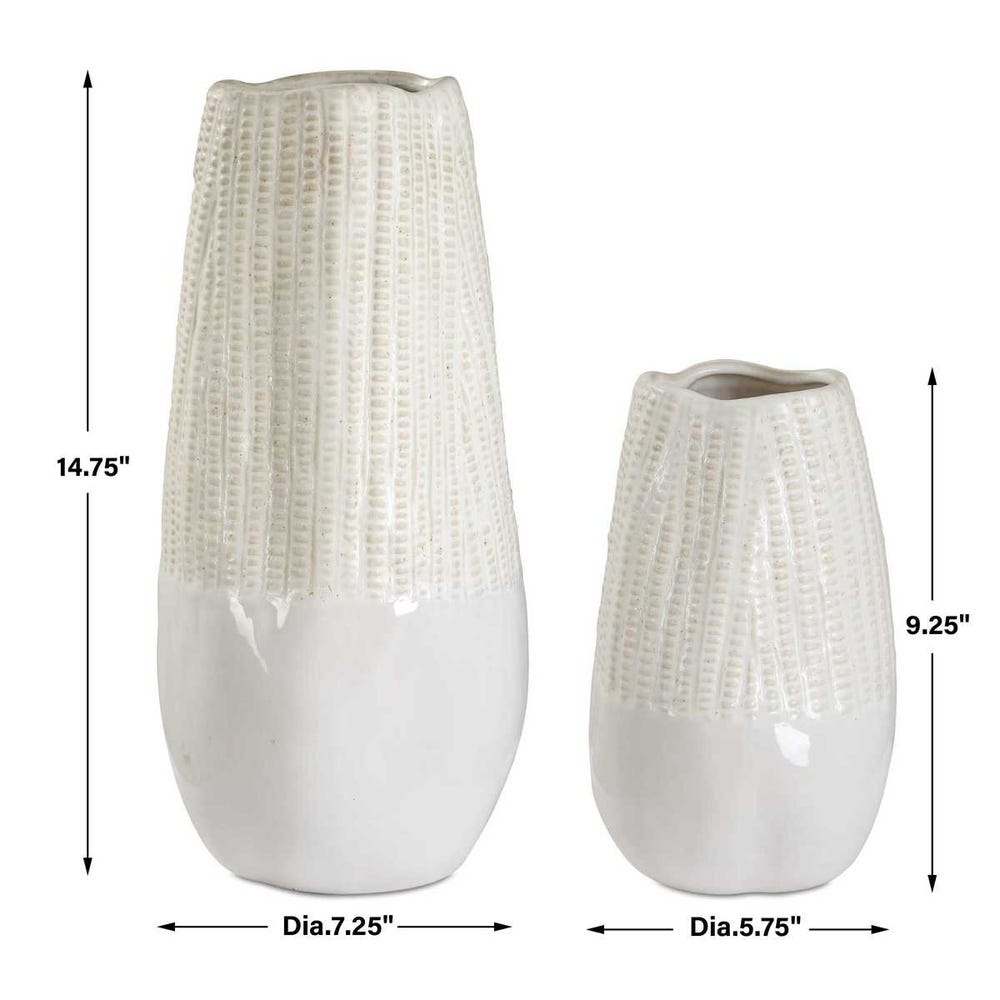 Uttermost Echo Ridge White Vases - Set of 2