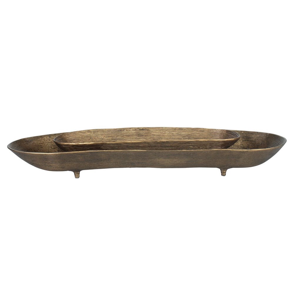 Uttermost Stratum Oval Brass Bowls - Set of 2