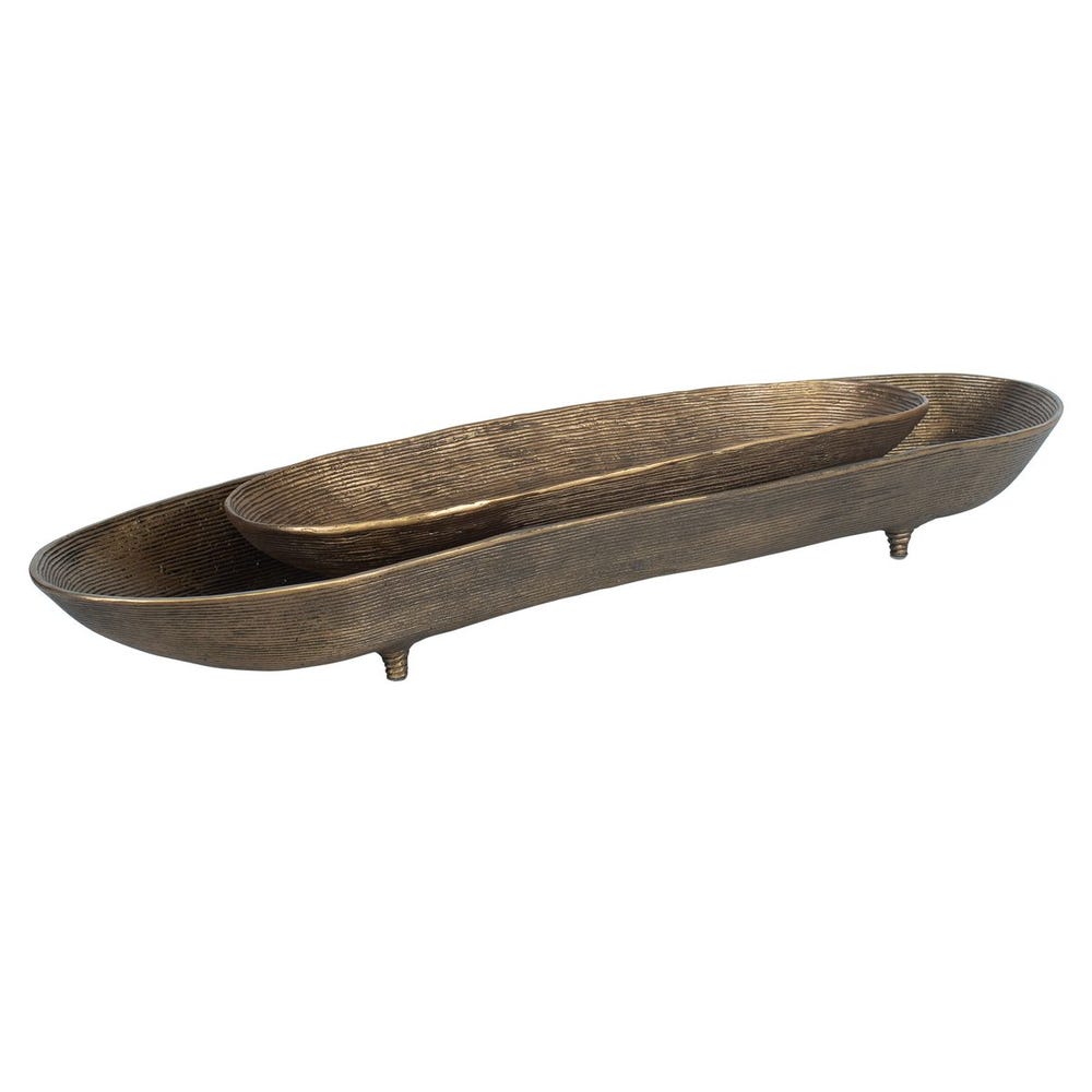 Uttermost Stratum Oval Brass Bowls - Set of 2