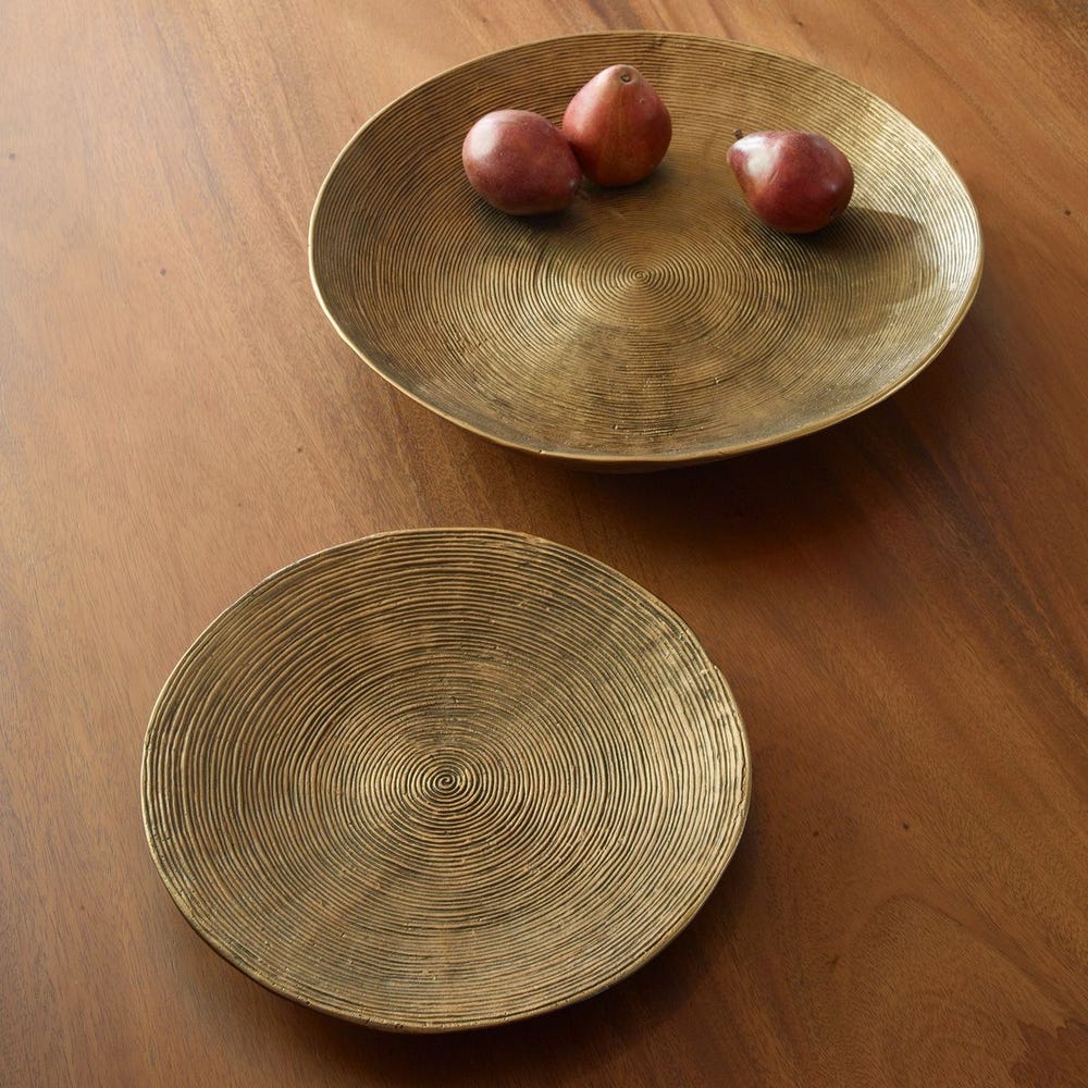 Uttermost Stratum Round Brass Bowls - Set of 2