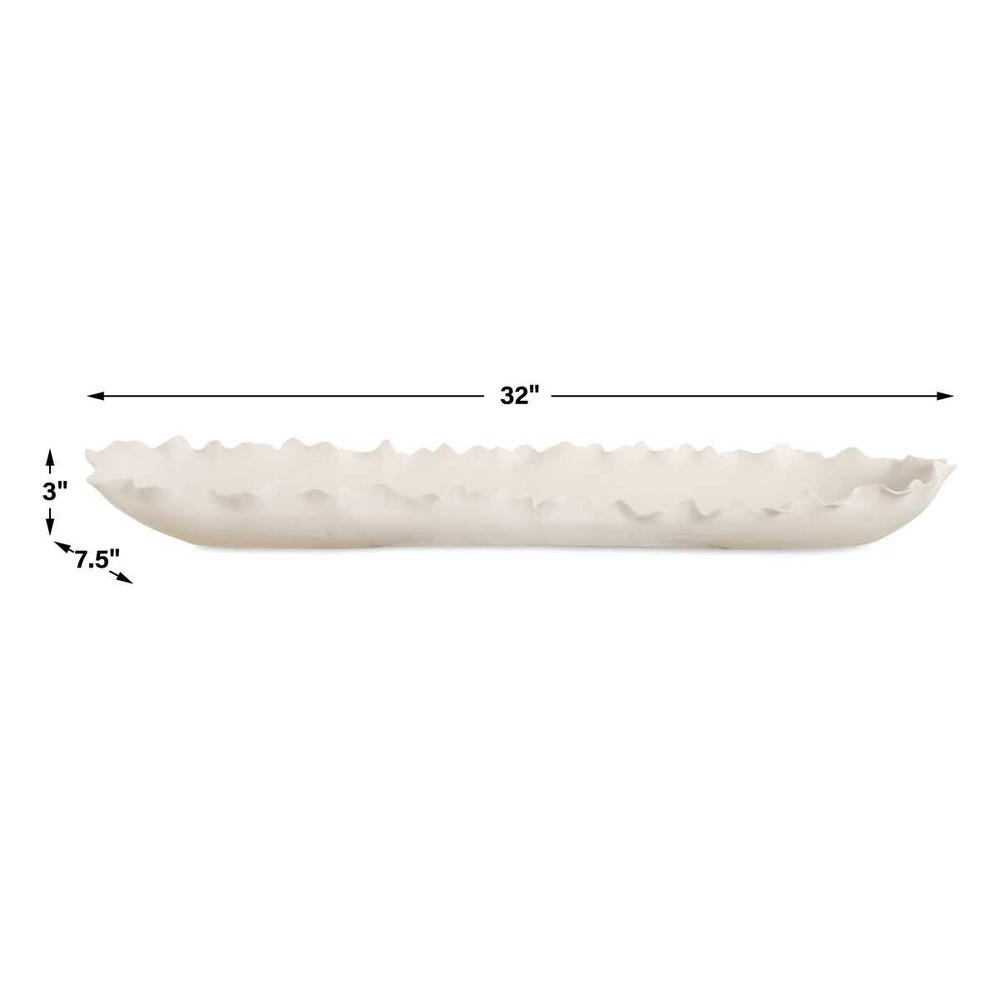 Uttermost Ripple Crest White Bowl