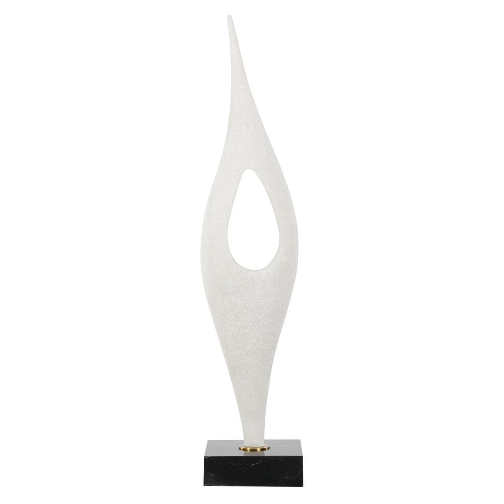 Uttermost Fluid Drop White Stone Sculpture