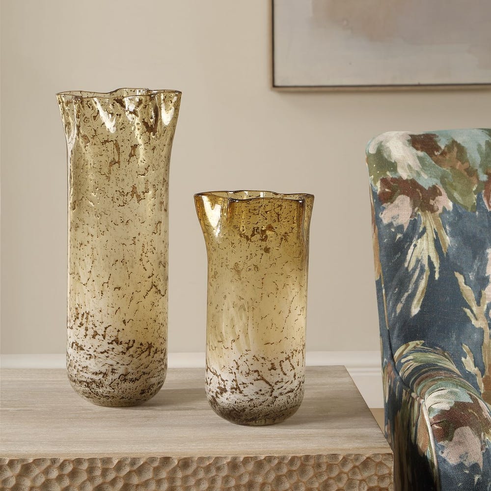 Uttermost Rhine Seeded Glass Vases - Set of 2