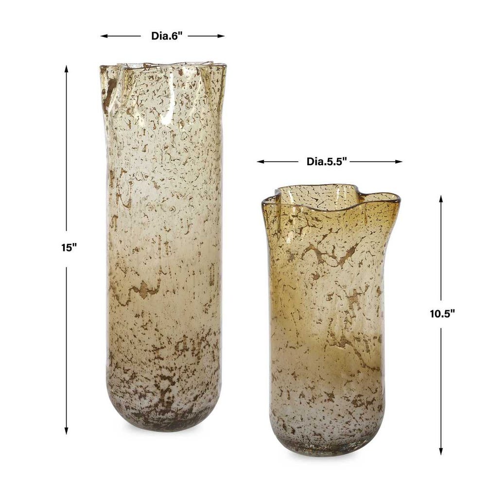 Uttermost Rhine Seeded Glass Vases - Set of 2