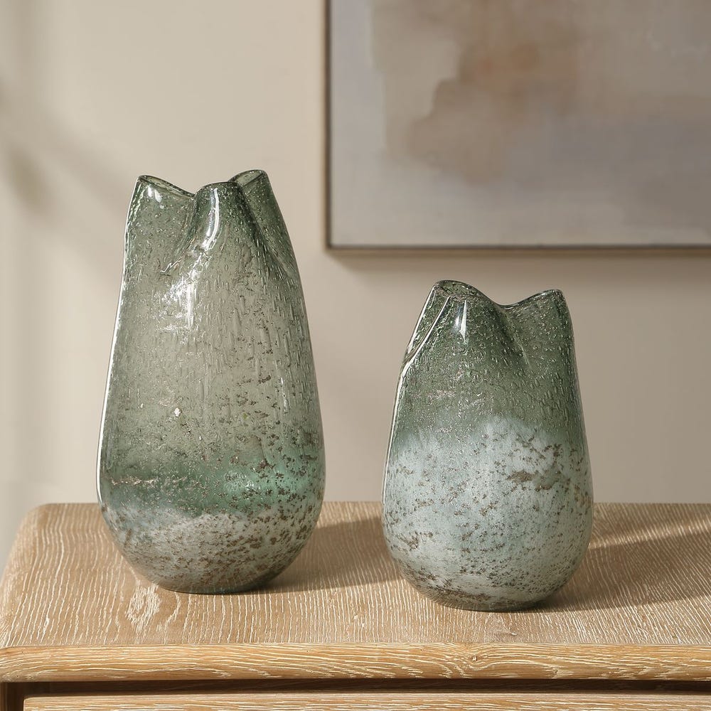 Uttermost Chianti Seeded Glass Vases - Set of 2