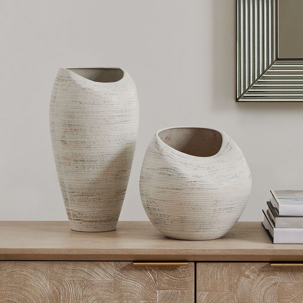 Uttermost Inara Indoor-Outdoor White Vases - Set of 2