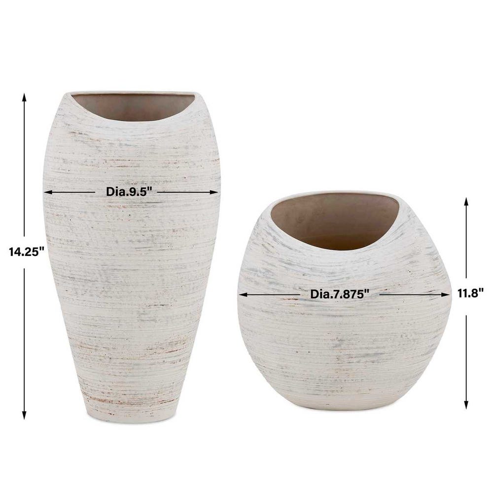 Uttermost Inara Indoor-Outdoor White Vases - Set of 2