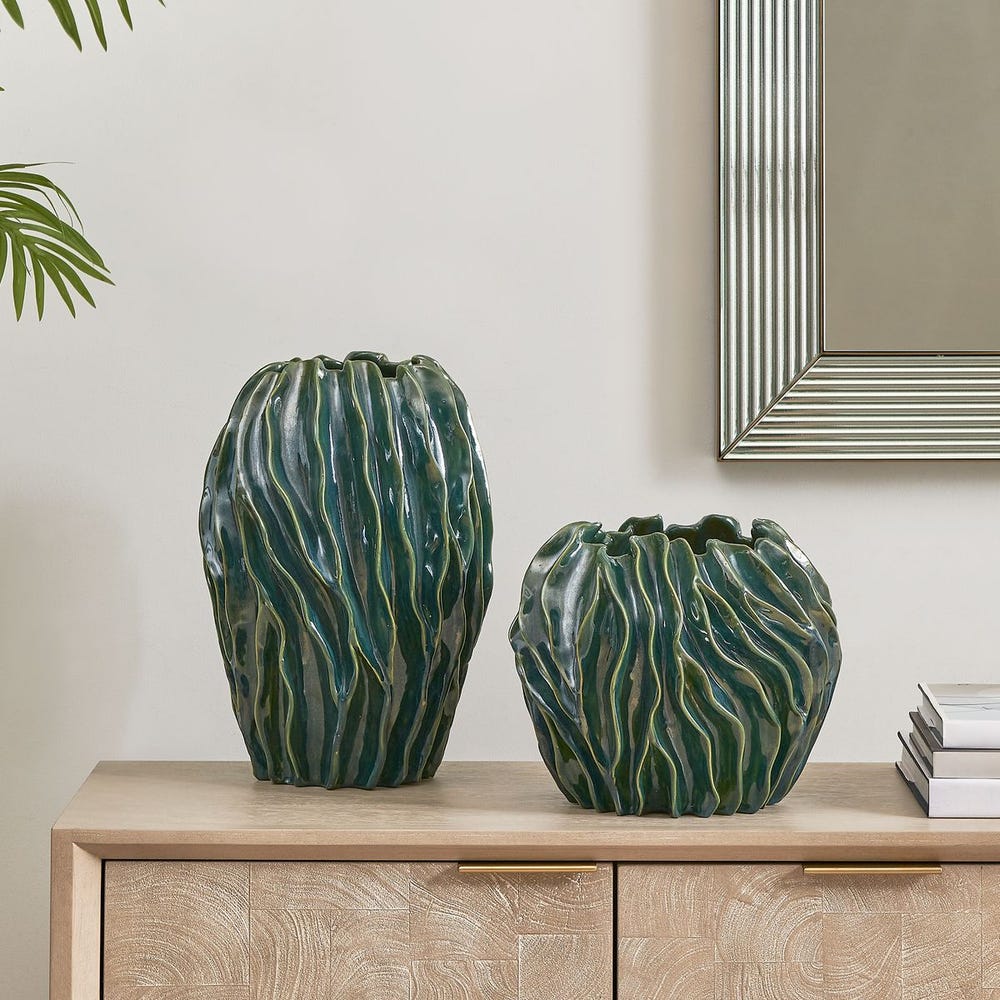 Uttermost Veridian Ridge Indoor-Outdoor Vases - Set of 2