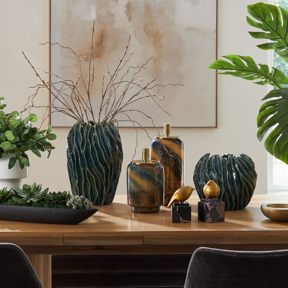 Uttermost Veridian Ridge Indoor-Outdoor Vases - Set of 2