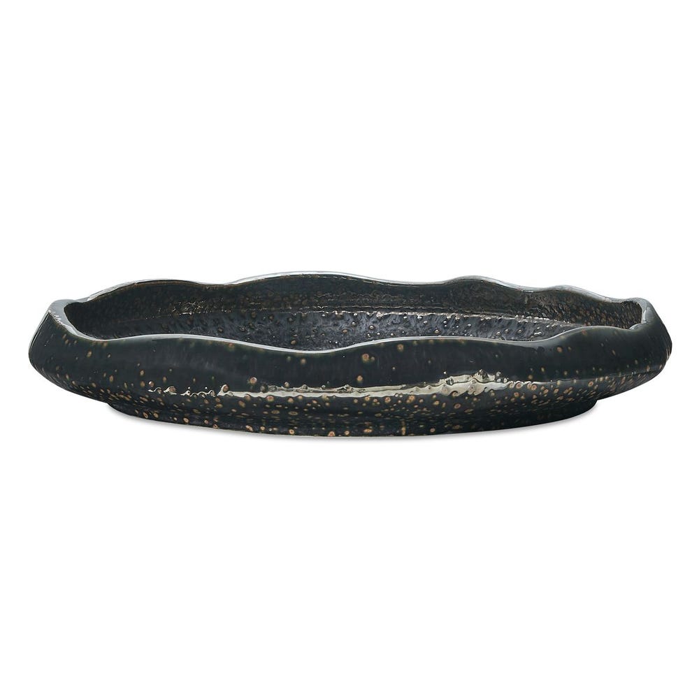 Uttermost Stardust Ripple Indoor-Outdoor Black Bowl