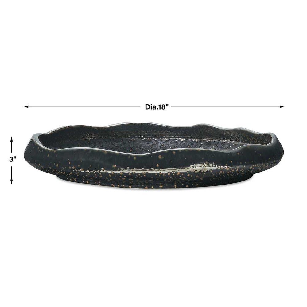 Uttermost Stardust Ripple Indoor-Outdoor Black Bowl