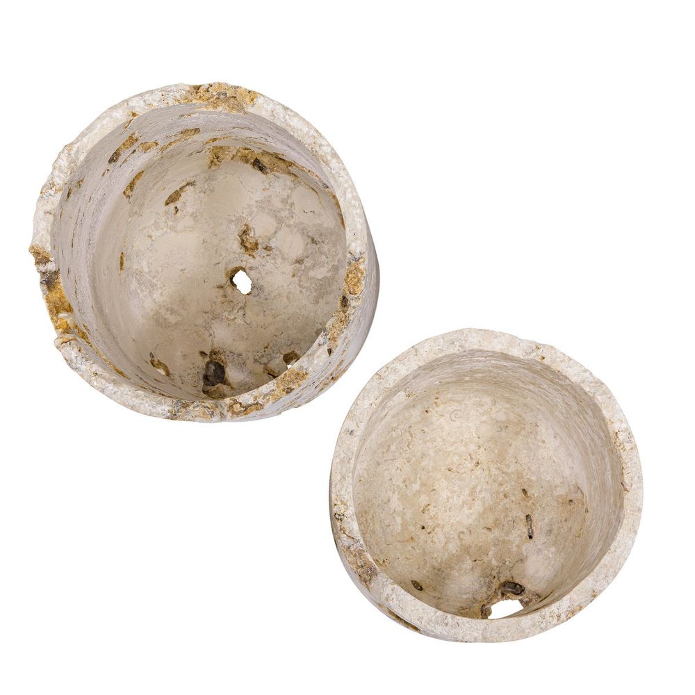 Uttermost Indoor-Outdoor Quarried Stone Candleholders - Set of 2