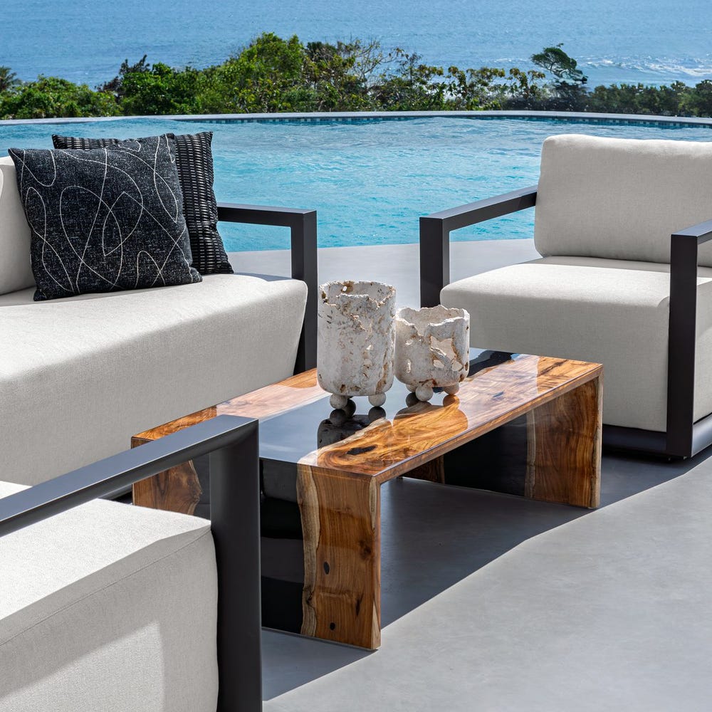 Uttermost Indoor-Outdoor Quarried Stone Candleholders - Set of 2