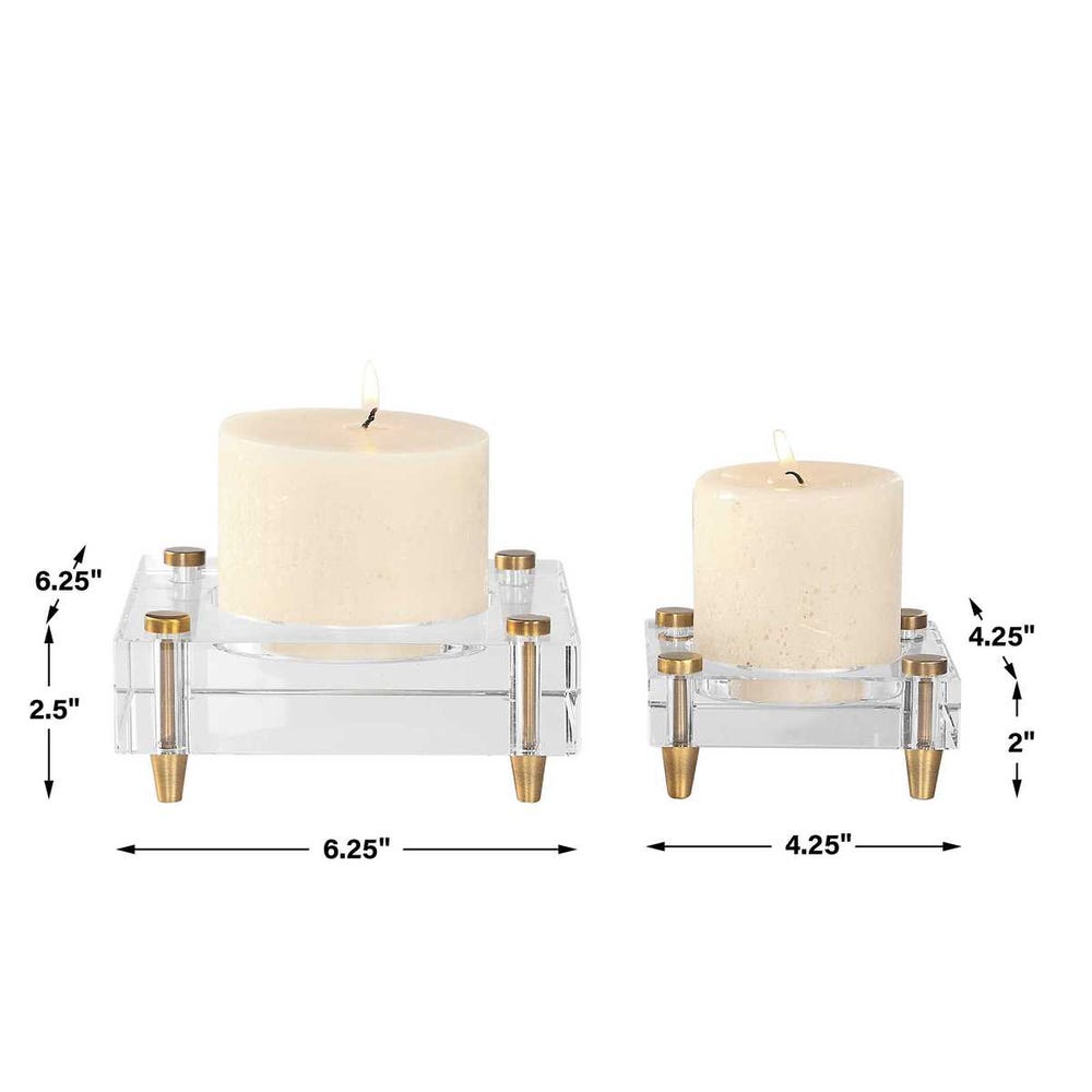 Uttermost Claire Crystal Block Candleholders - Set of 2