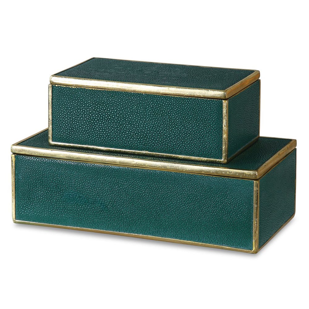 Uttermost Karis Emerald Green Boxes - Set of 2