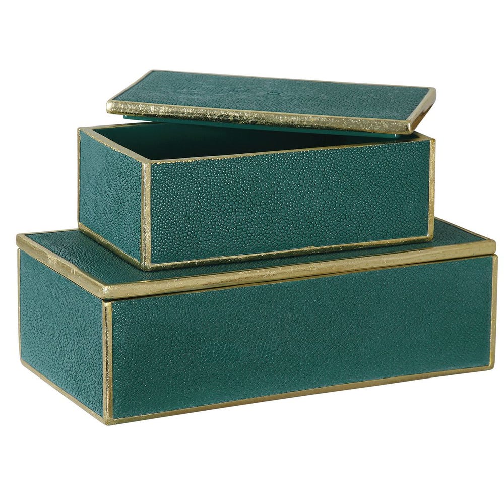 Uttermost Karis Emerald Green Boxes - Set of 2