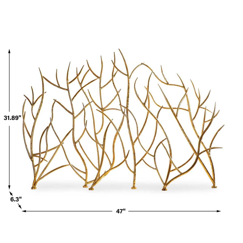 Uttermost Gold Branches Decorative Fireplace Screen