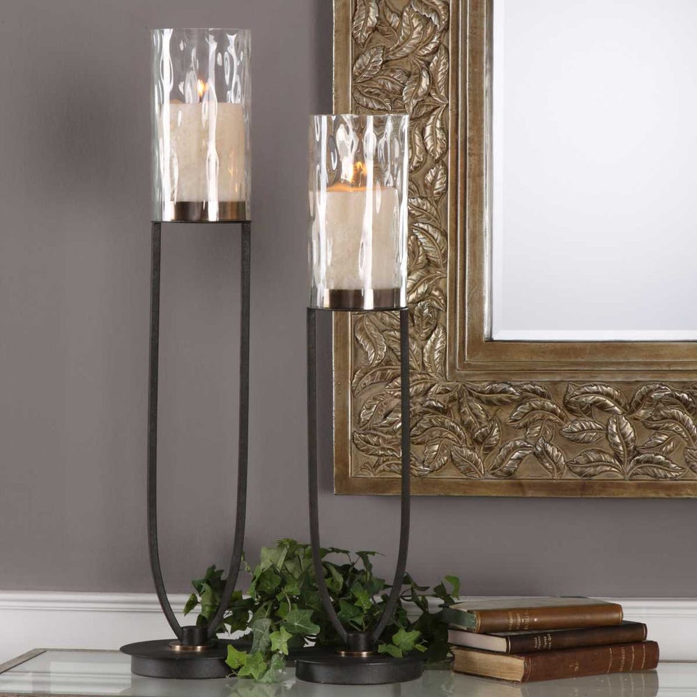 Uttermost Durga Iron Work Candleholders - Set of 2