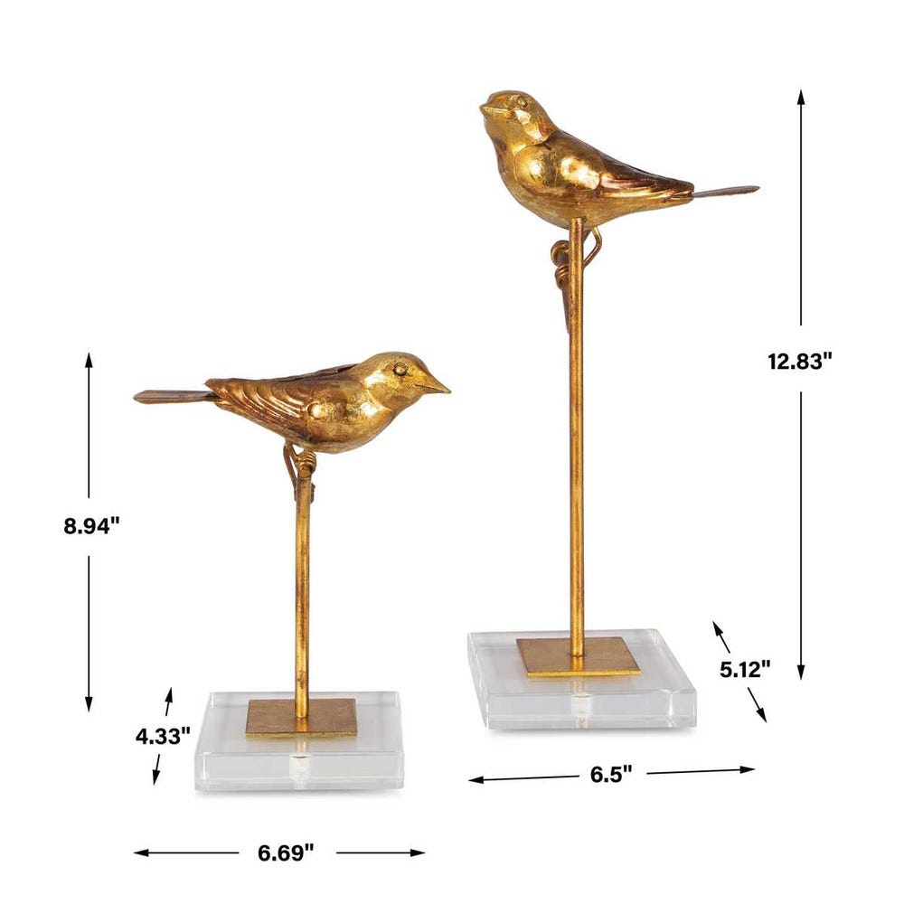 Uttermost Passerines Bird Sculptures - Set of 2