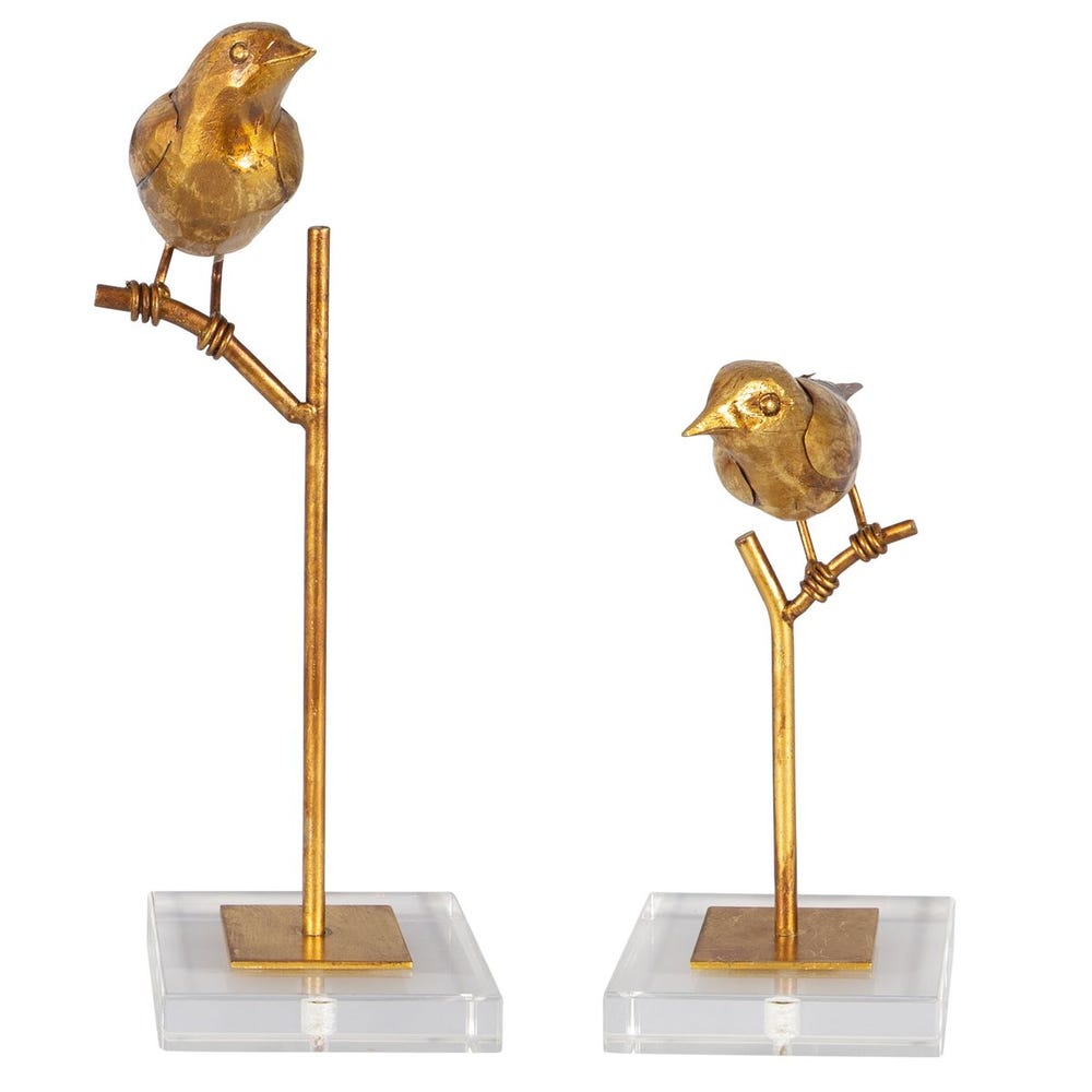 Uttermost Passerines Bird Sculptures - Set of 2