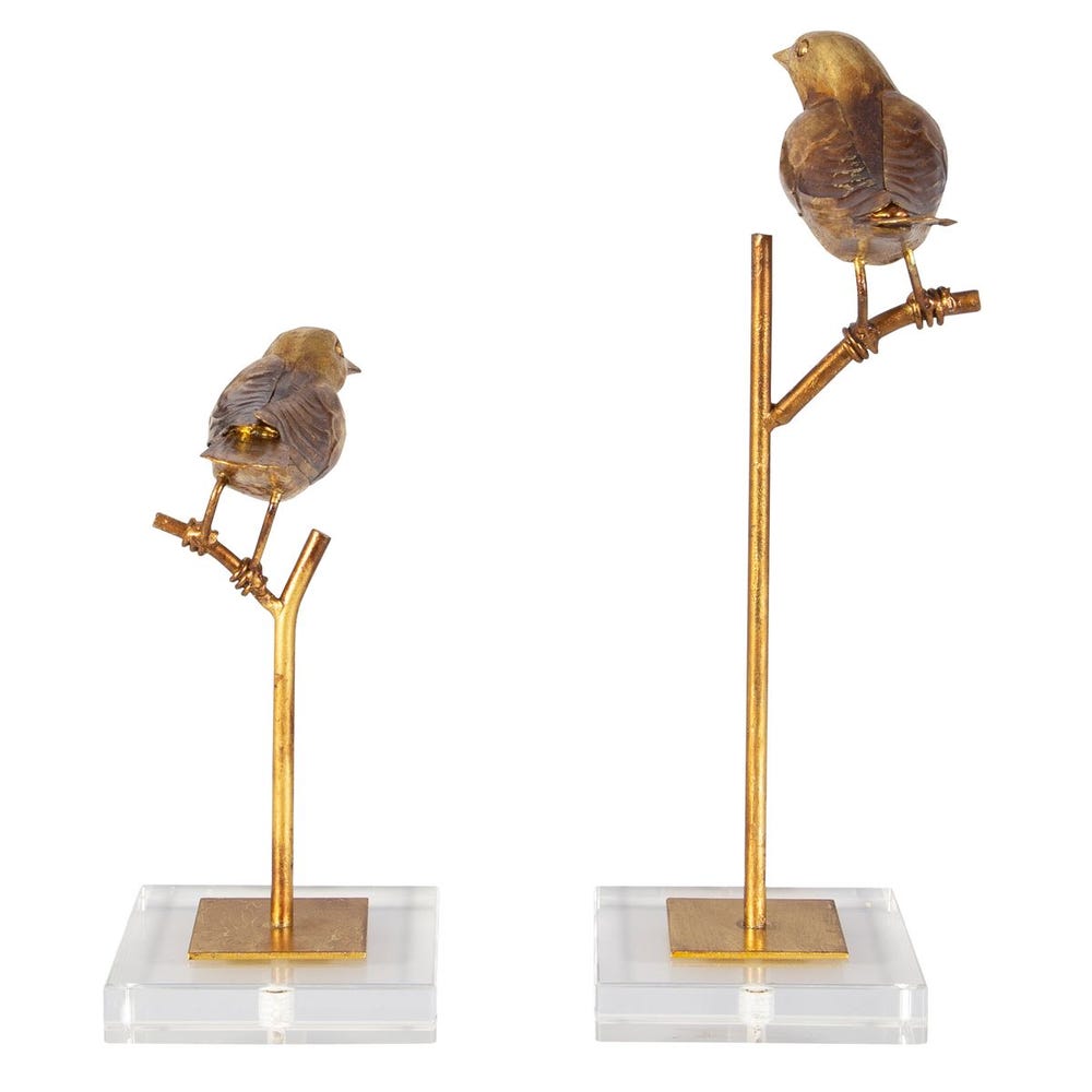 Uttermost Passerines Bird Sculptures - Set of 2