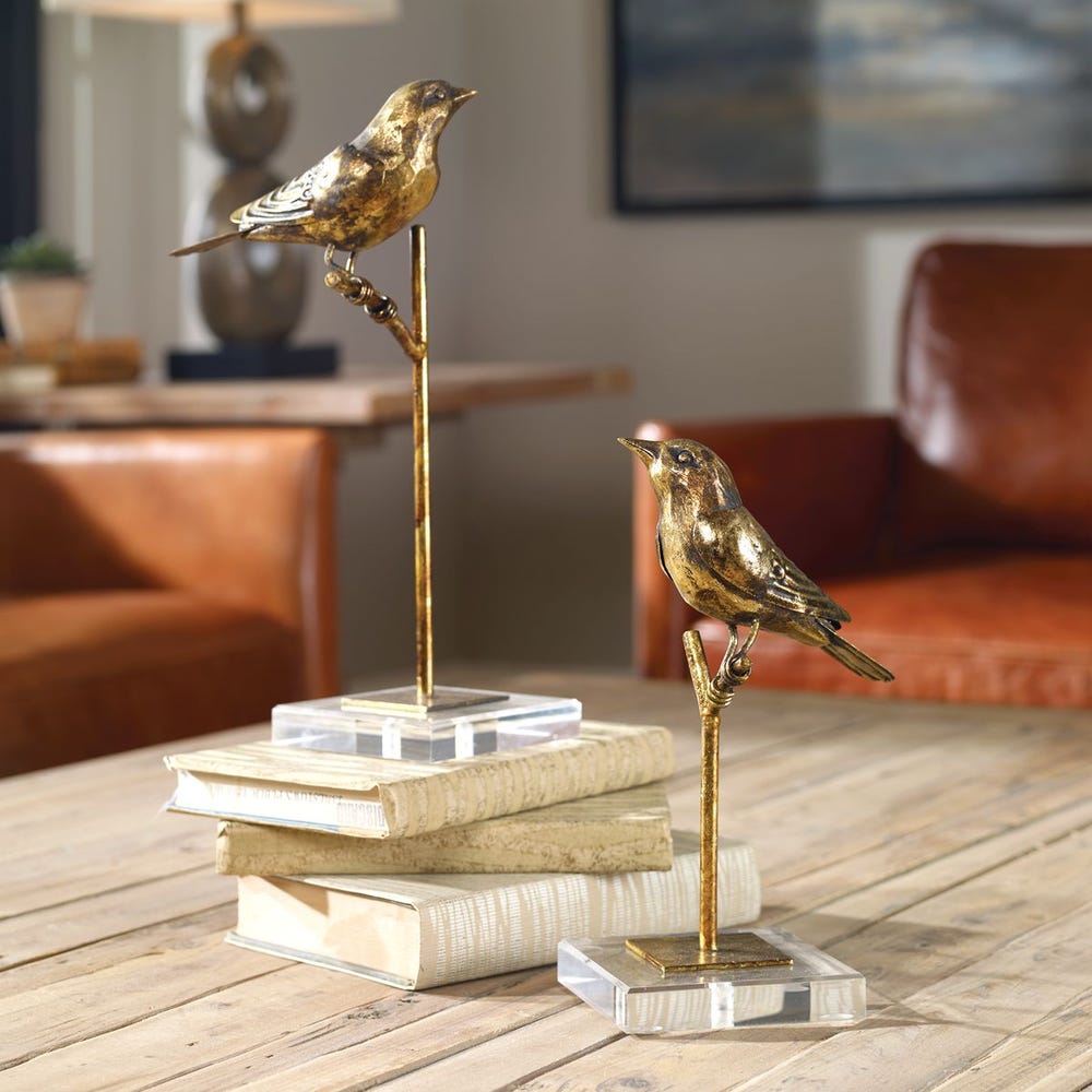 Uttermost Passerines Bird Sculptures - Set of 2