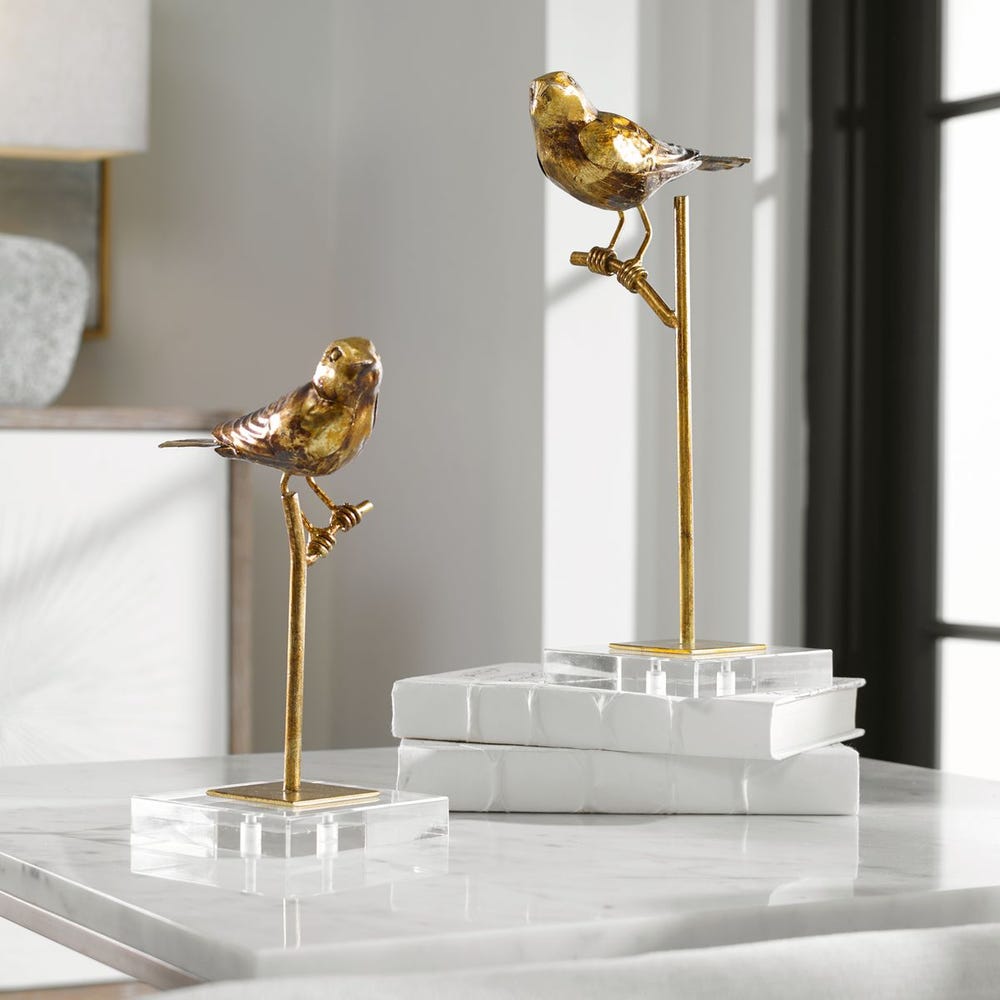 Uttermost Passerines Bird Sculptures - Set of 2