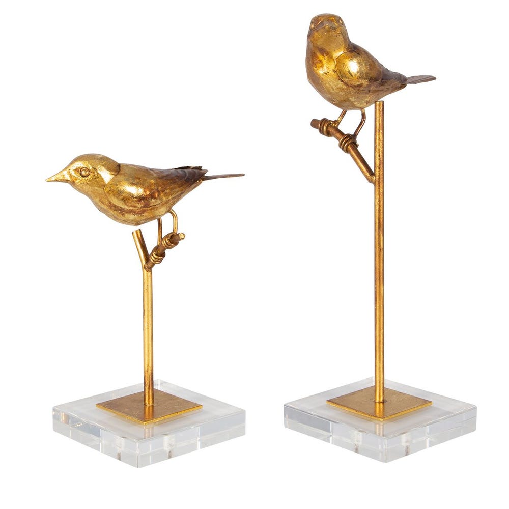 Uttermost Passerines Bird Sculptures - Set of 2