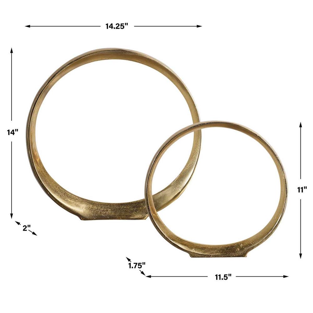 Uttermost Jimena Gold Ring Sculptures - Set of 2