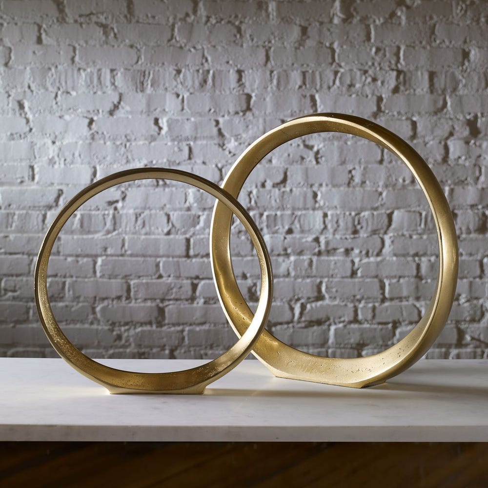 Uttermost Jimena Gold Ring Sculptures - Set of 2