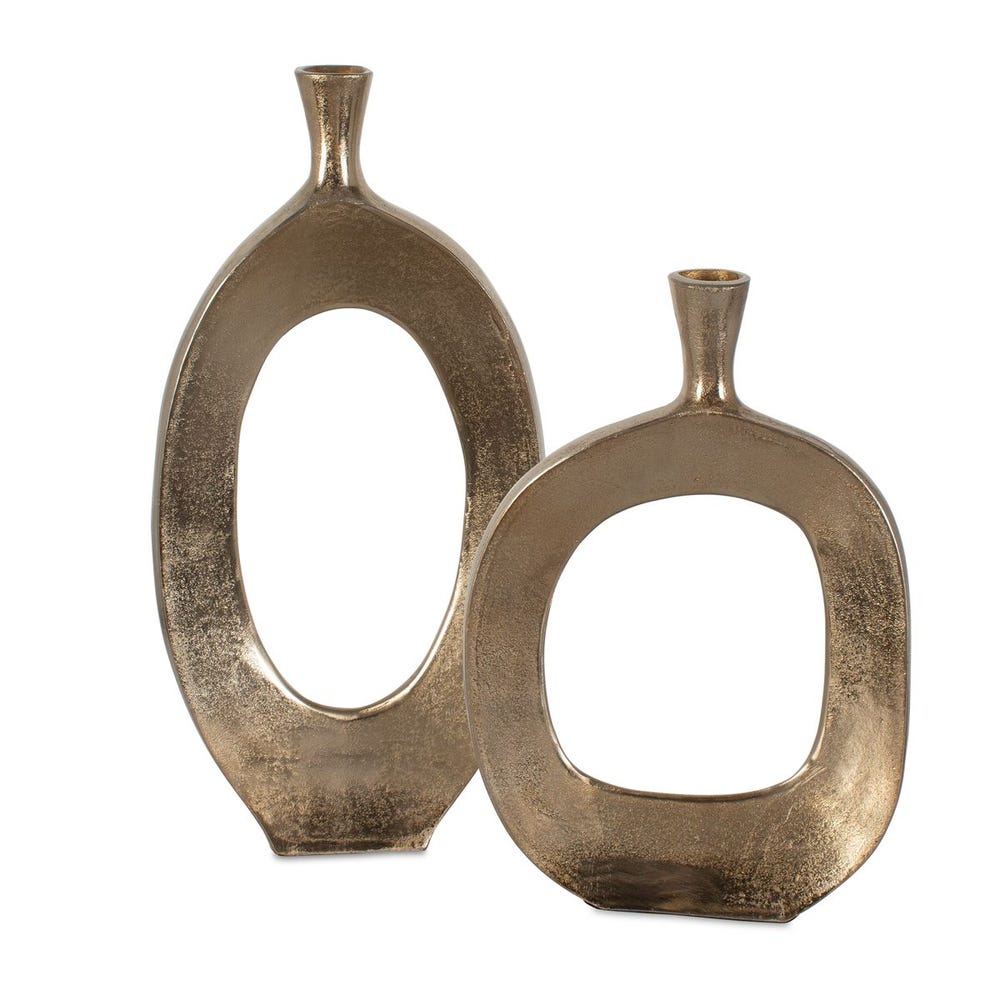 Uttermost Kyler Textured Bronze Vases - Set of 2