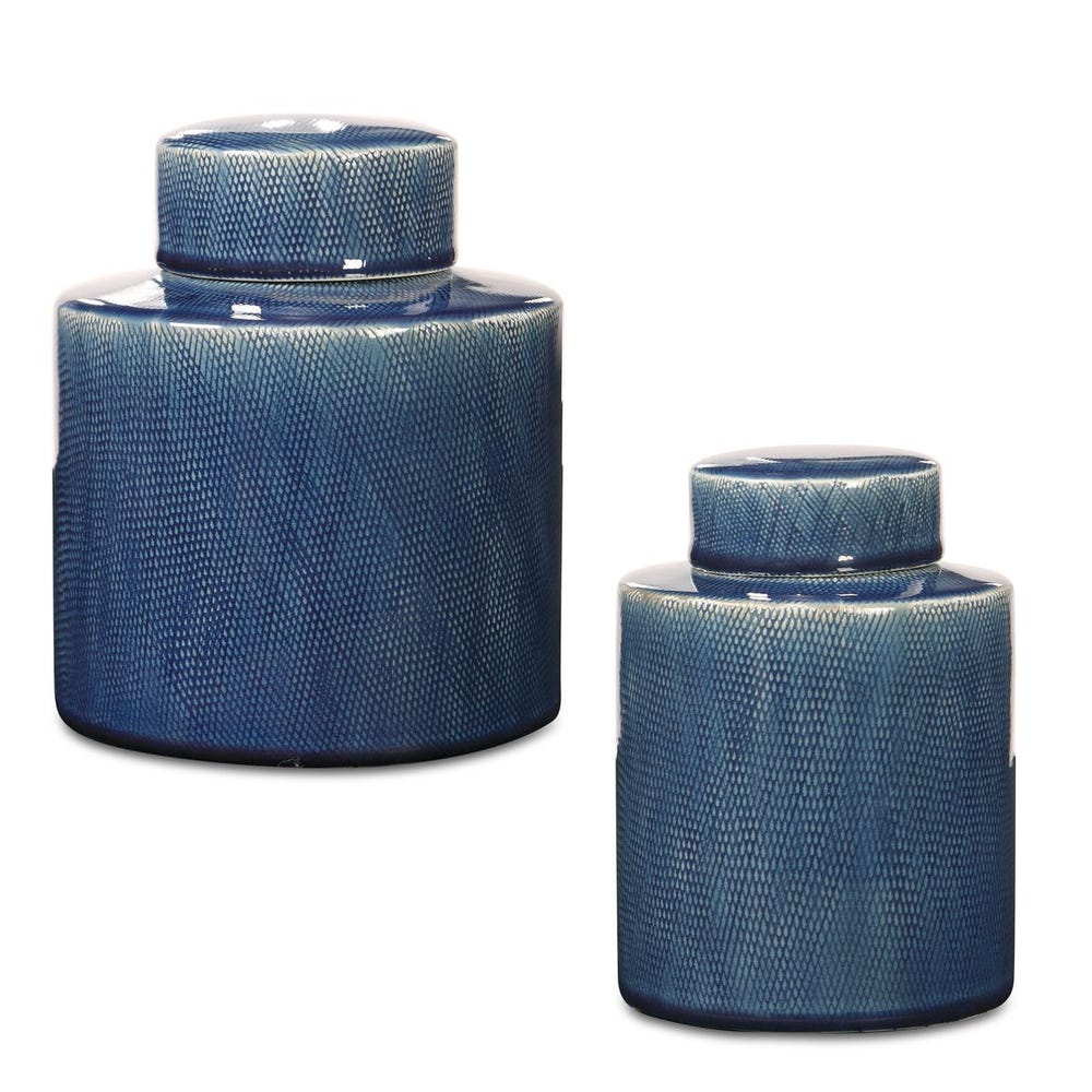 Uttermost Saniya Blue Containers - Set of 2