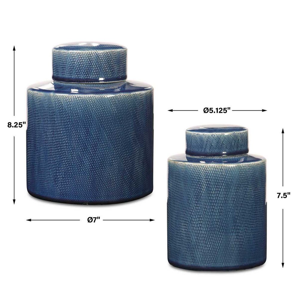 Uttermost Saniya Blue Containers - Set of 2