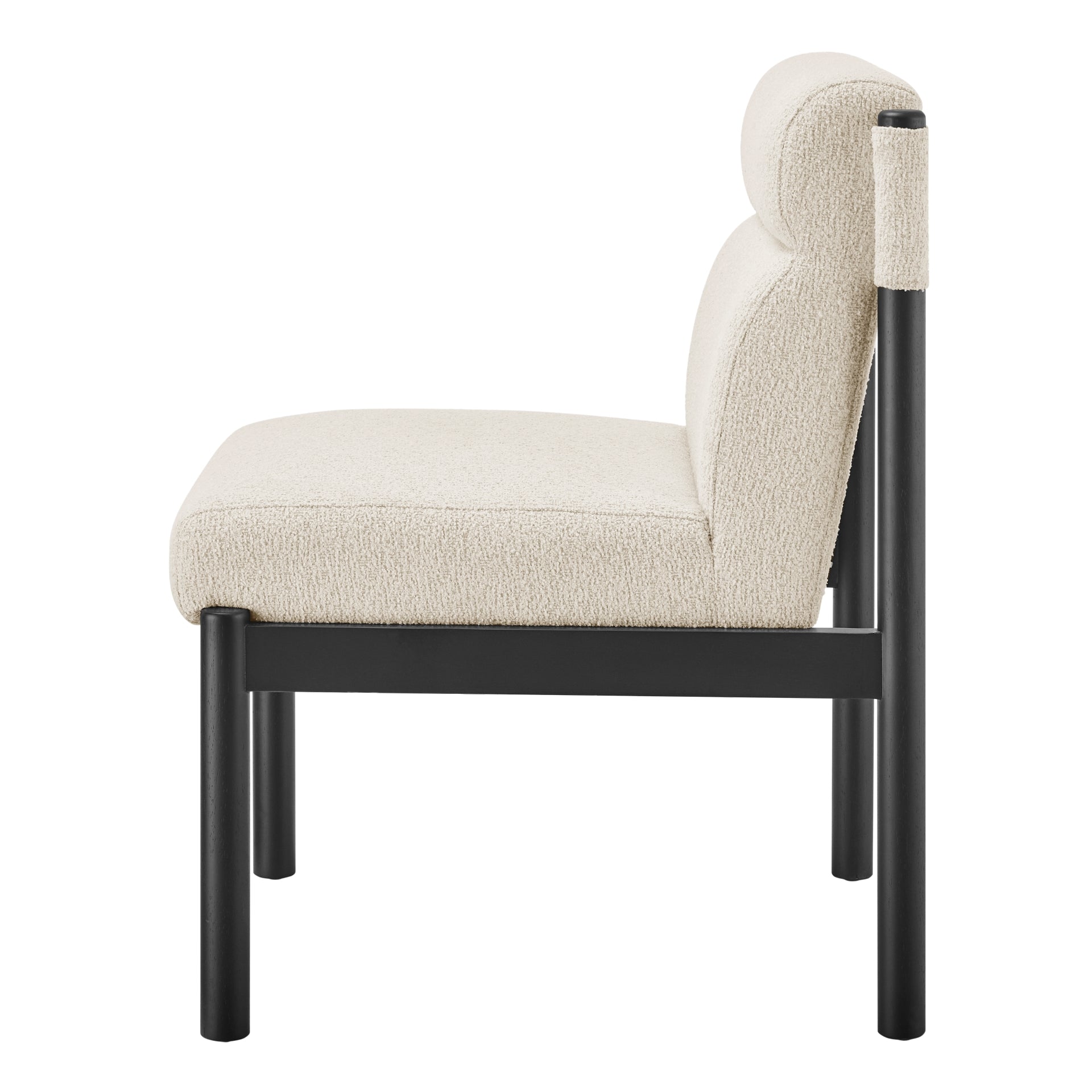 Micah Boucle Dining Side Chair - Black Frame