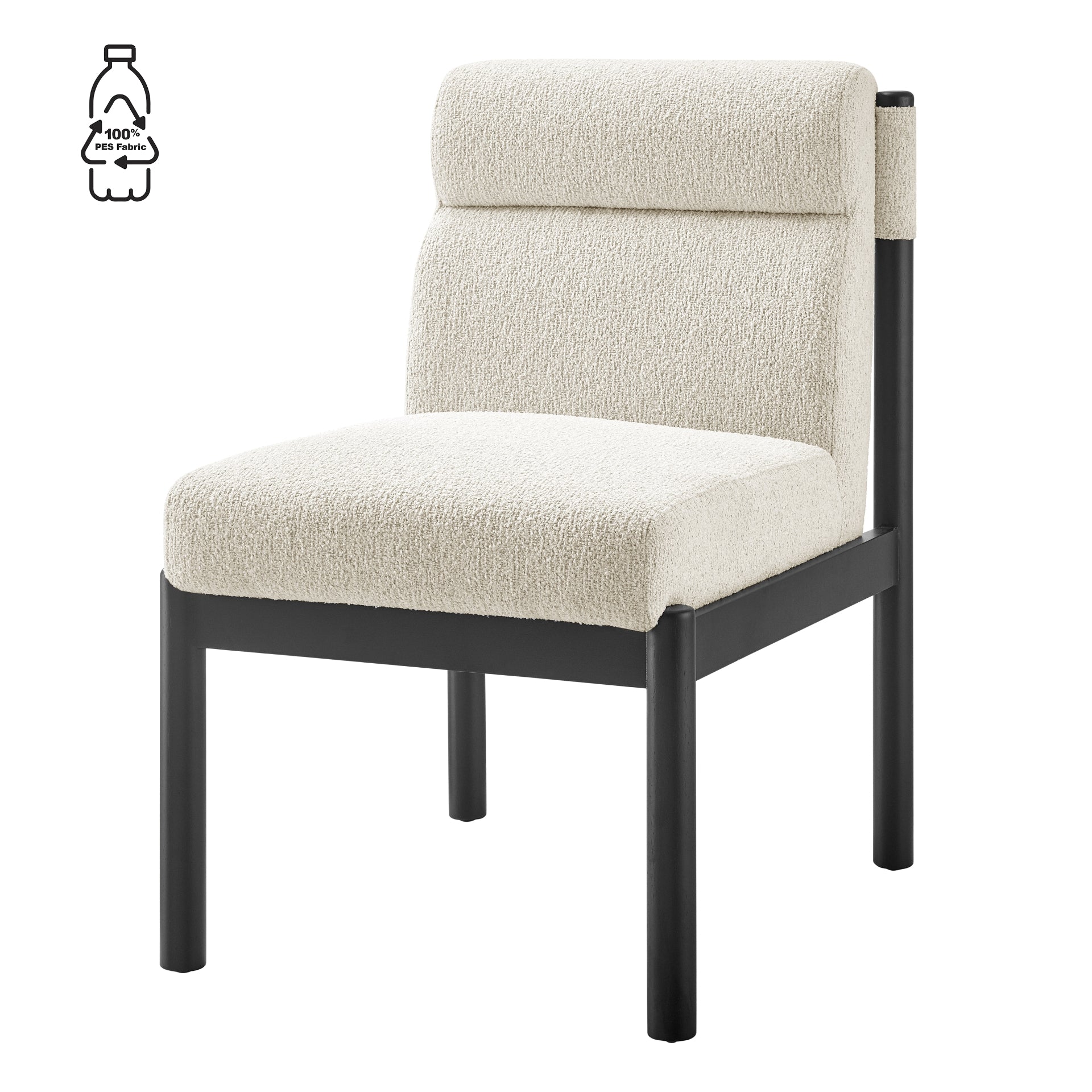 Micah Boucle Dining Side Chair - Black Frame