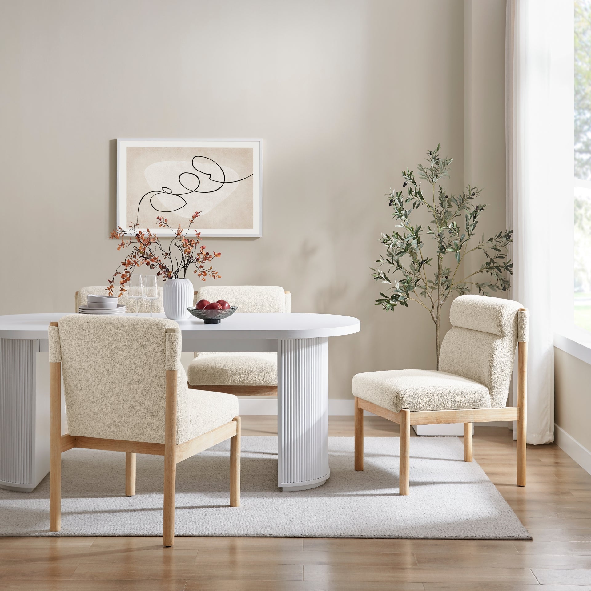 Micah Boucle Dining Side Chair - NWO Frame