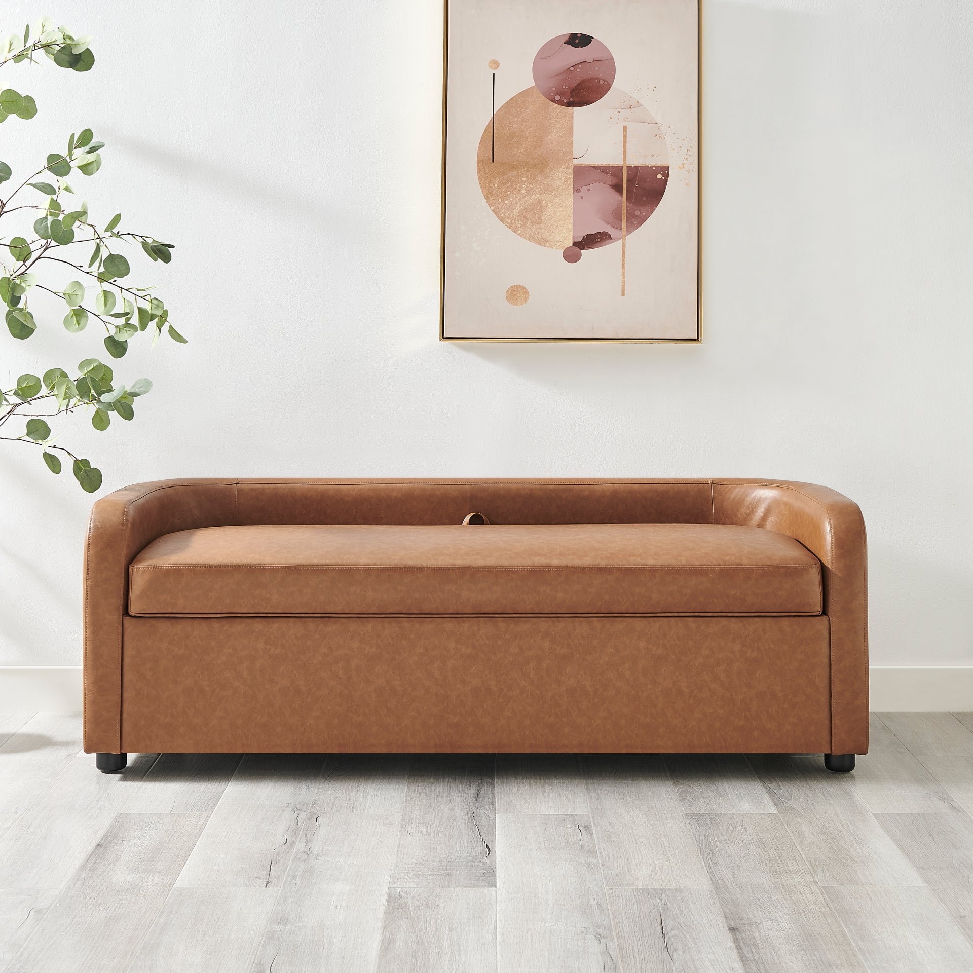 Wendy KD Faux Leather Storage Bench